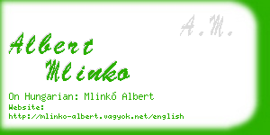 albert mlinko business card