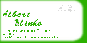 albert mlinko business card